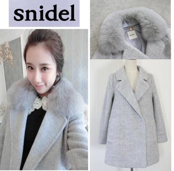 今期完売snidel (スナイデル)ファーカラーAラインコート/グレー