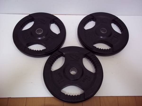 3枚 5Kg BODYMAKER ボディーメーカー/ラバープレート 28mm/USED