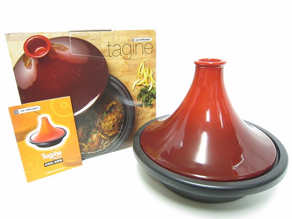 未使用】LECREUSET ル・クルーゼ タジン鍋27㎝ チェリーレッド
