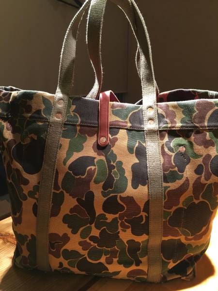 ラギット◎RRL★迷彩/カモ＆肉厚キャンバス トートバッグ(大)