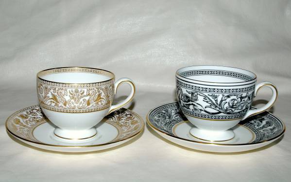 廃盤 ウェッジウッド フロレンティーン ゴールド&ブラックセット