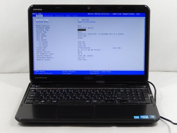DELL INSPIRON N5110 ノートパソコン Corei7 DELL Inspiron N5110/Corei7 2630QM 2GHz/4G/640G/Blu-ray/OS無