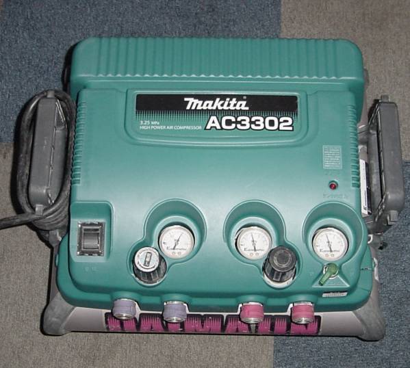 3ケ月保証付 マキタ 高圧エアーコンプレッサーAC3302 良品①