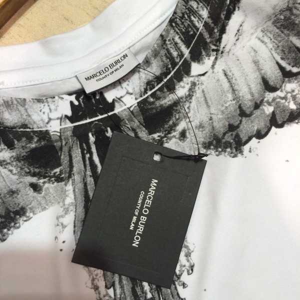 未使用 MARCELO BURLON FEATHER Tシャツ 【Lサイズ】WH×BK し