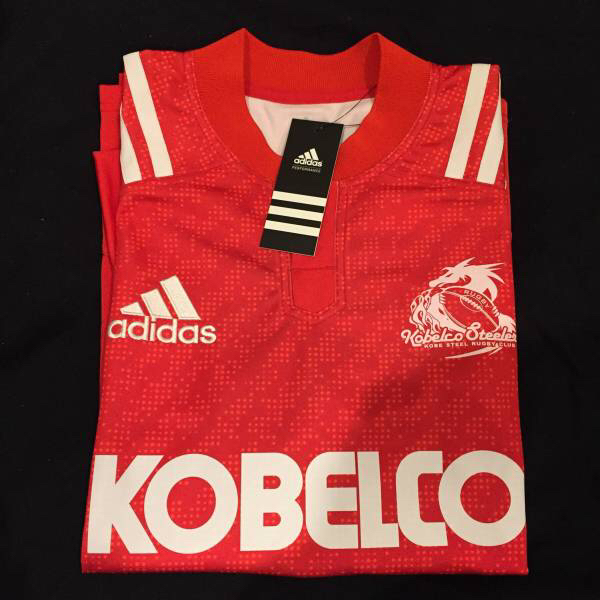 神戸製鋼 ラグビージャージ 日本製 トップリーグワッペン付 L 神戸製鋼 ラグビージャージ 日本製 トップリーグワッペン付 L