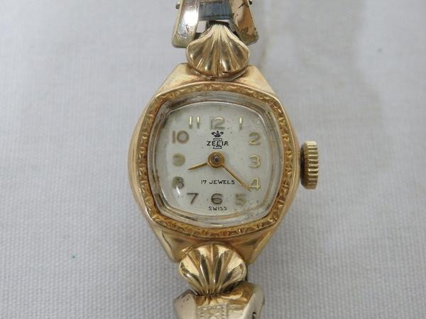 B00859 ZELIA スイス 17石 手巻 14金無垢ケース 腕時計 女性用