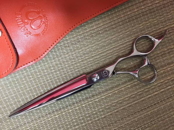 ハイネッタ ストレートハンドル　約7インチ　両剣刃 剣刃 DOWA GJ-S 7inch オフセットハンドル ロングシザー｜美容 ⁄ ギザ刃の