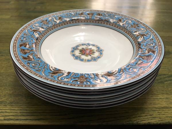J☆WEDGWOOD フロレンティーン ターコイズ 4種セット 計19枚☆ xbjgkx