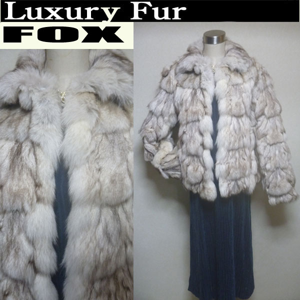 ①SE FC【毛皮●jur-an】高級ブルーFOXハーフコート・小柄な方