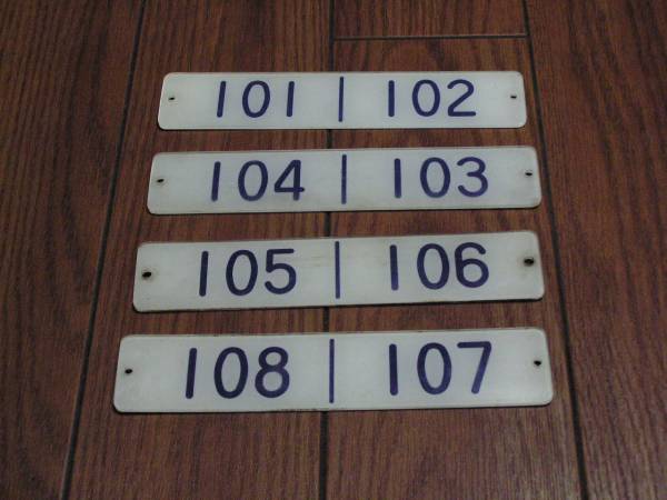 名鉄　パノラマカー　座席番号札　ロングシート用