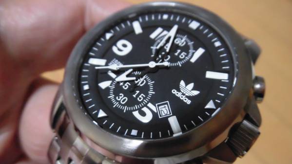 希少⁄スイス製adidas アディダス 腕時計電池切れ⁄現状 限定クロノ 