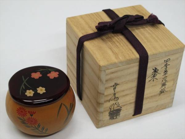 茶道具 共箱 竹内幸斎 茶会 大棗 蛍蒔絵 茶器 薄茶 夏 ホタル - 竹内