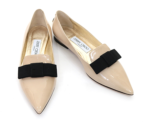 Jimmy Choo ジミーチュウ フラットシューズ #37 新品 送料無料 【公式
