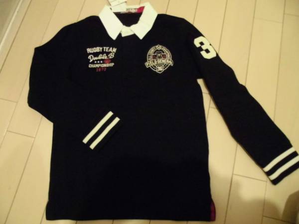 新品 ミキハウス mikihouse 130 tシャツ ダブルB 日本製 ポロ 黒