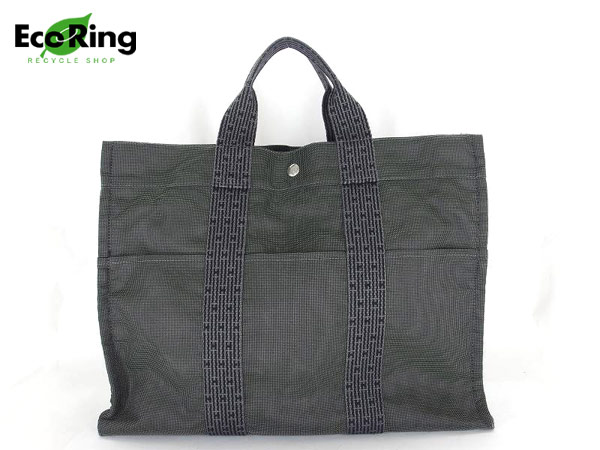 1円 エルメス エールライン MM キャンバス トートバッグ BV953