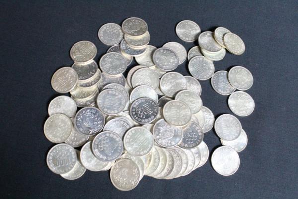EX02144 昭和39年 オリンピック 1000円銀貨 100枚 美品 約1803g