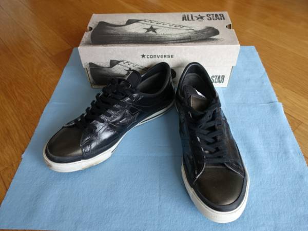 ◆コンバース　ワンスターJ　コンビレザー黒　US9.5/JPN28
