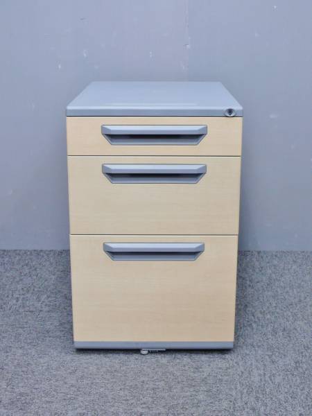 ◆管11◆ウチダ3段デスクワゴン袖机 幅395ｍｍ