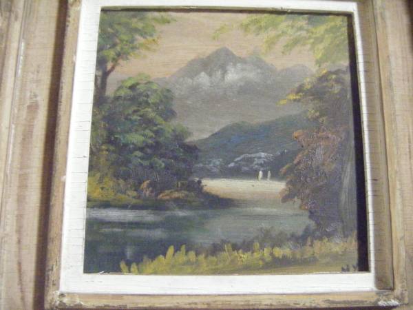 風景画 絵画 山 森林 風景油彩画 ガラス 額装付 油絵 風景画 森林」の
