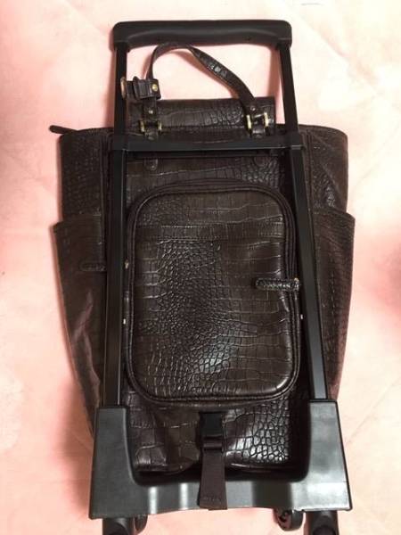 スワニーキャリーバッグ クロコダイル型押し ストッパー付 SWANY