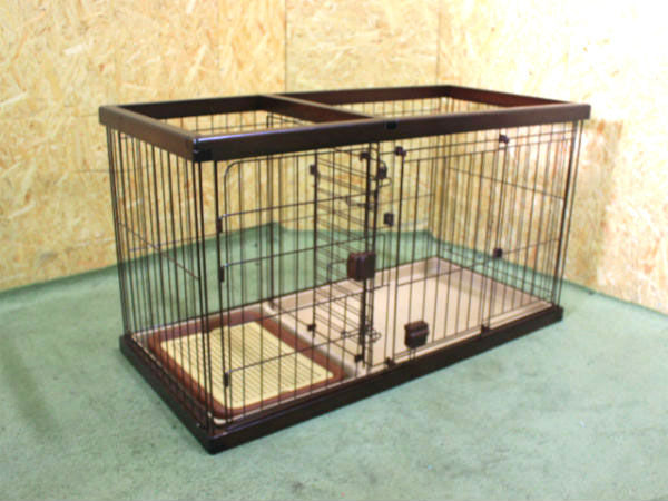 中古 ペットケージ Petio 中型犬用 サークル 木製[r+]87559