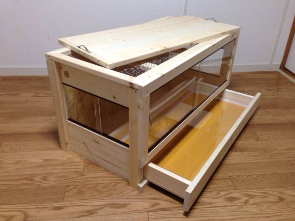 900 450木製ケージ 爬虫類木製ケージ 900×450×450 横窓 天井蓋付 【公式通販】