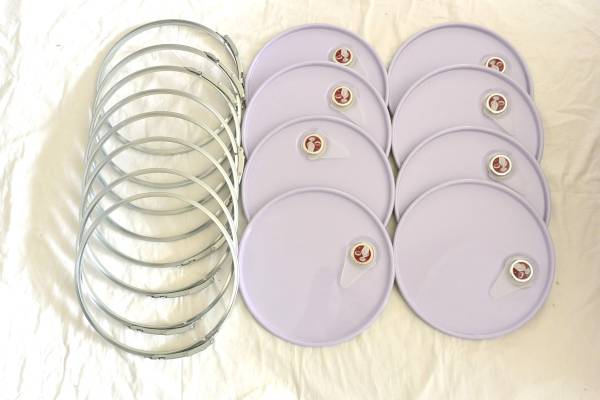 ☆未使用品【ペール缶用フタ＆取り外し式バンド 8個セット】