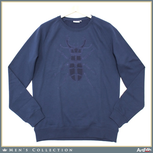 J.LINDEBERG ★紺 クワガタ刺繍スウェット トレーナーd672*L新品
