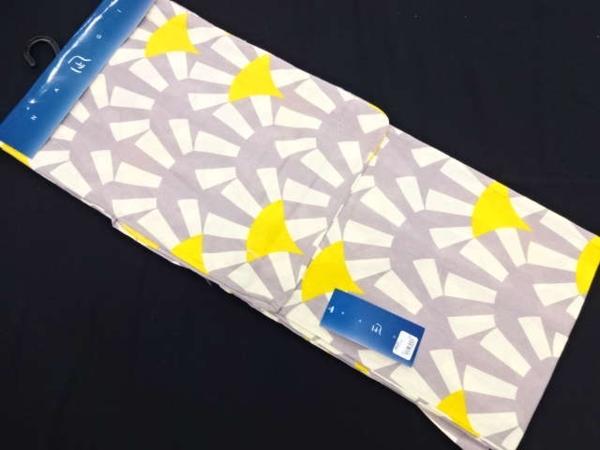 71941# 新品高級 綿麻青海波模様浴衣(フリーサイズ)