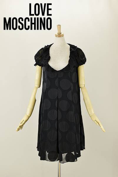 ネットショップ T0359□LOVE MOSCHINO□イタリア製 シフォンワンピース