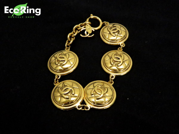 1円 シャネル ココマーク ブレスレット ゴールド DD584
