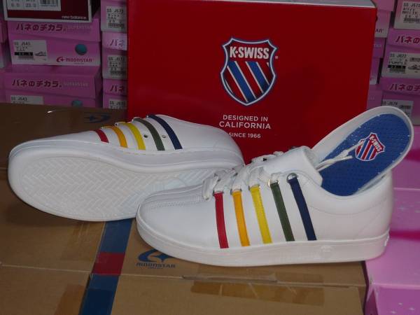 Ｋスイス白レインボー27.5cmクラッシック人工皮革kサv