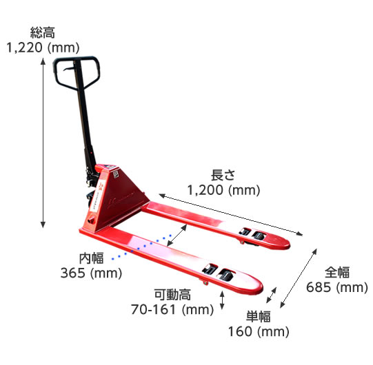 新品ハンドパレットトラック(ハンドリフト)【NR20LL】2000kg