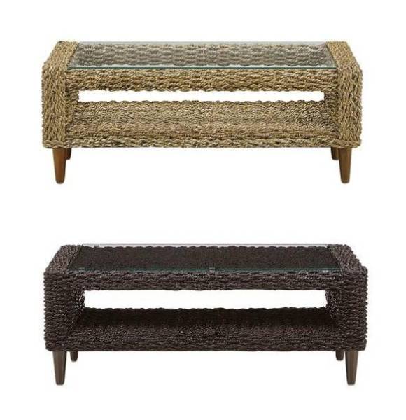 アジアン家具調アバカガラステーブル　２色対応 　 アウトレット