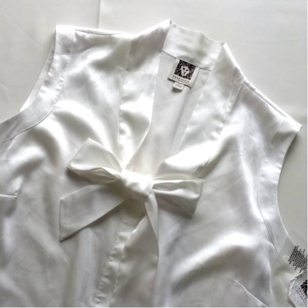 タグ付き★アンクライン ノースリーブブラウス ホワイト 白 M