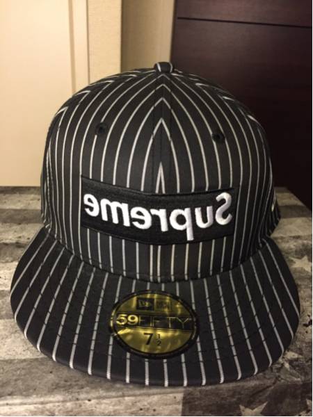 supreme cap COMME DES GARCONS new era box logo レア 売り切り 帽子