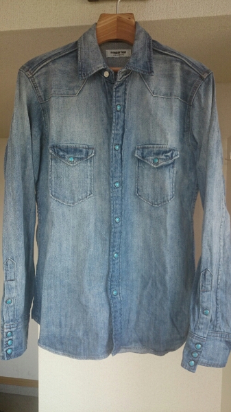 UNITED ARROWS デニムシャツ L モンキータイム ターコイズ 