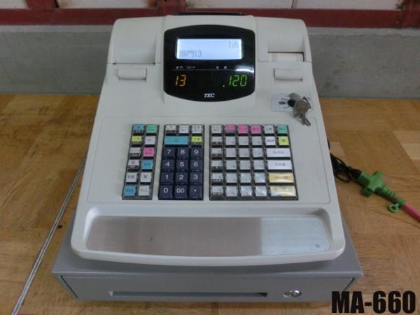TEC 電子レジスター 本体 MA-660 鍵4本付き 店舗用品 B0BL0123☆動作品