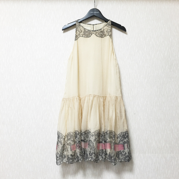 JILL STUART ジルスチュアート リボンレース シルクワンピース