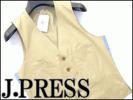 新品2.2万!15年!ジェイプレス コットンベストLベージュI2758ジレ