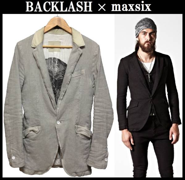 BACKLASHバックラッシュ 15SS リネンレザーテーラードジャケット