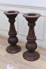 IX091 アンティーク調 木調 花台 フラワーベース 2本セット