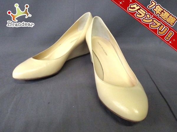 ファビオルスコーニ パンプス 38 レディース 美品 ベージュ