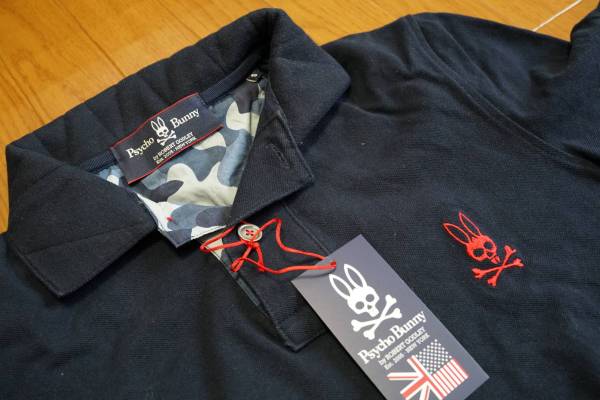 新品サイコバニー Psycho Bunny ポロシャツ ネイビーS