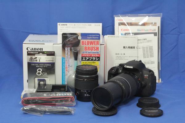 ★ボディ新品★Canon キャノン EOS Kiss X7i + 標準＆超望遠SET!