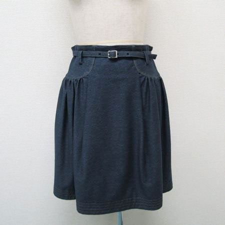 エムズグレイシー デニム 膝丈 スカート ネイビー 36 S 美品