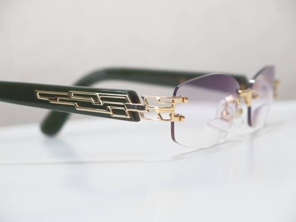 定価250万】最高級国産本べっ甲☆K18金無垢眼鏡☆レア緑甲32