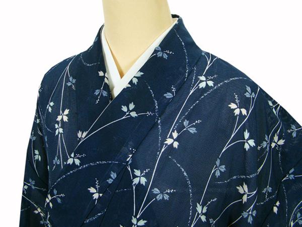 良品☆夏物 蔦花柄 絽小紋 ポリエステル☆3738 【公式通販】
