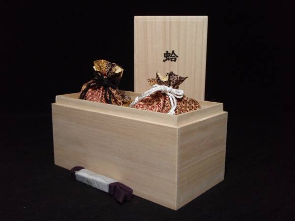 ◇蛤碁石42号『雪印』 新品!!/桐製碁石箱セット◇I2