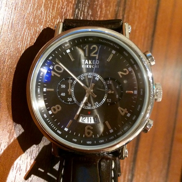 ★美品★タケオキクチ クロノグラフ TK-20G9 3連インダイヤ